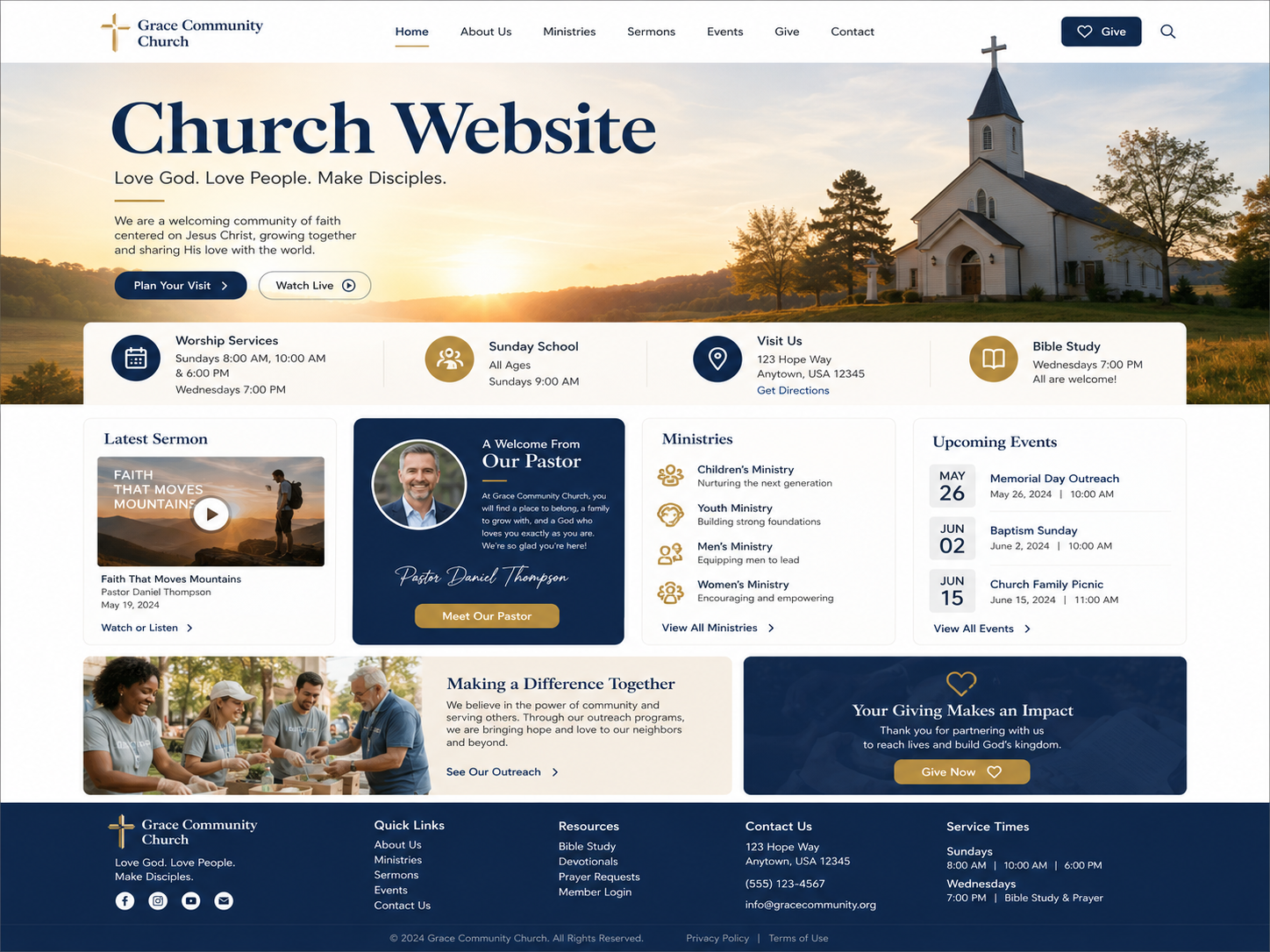 Church Website sample preview