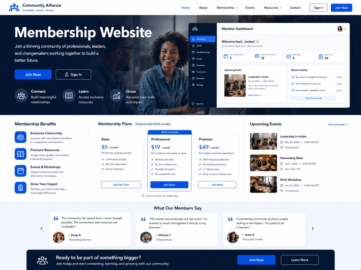 Membership Website sample preview