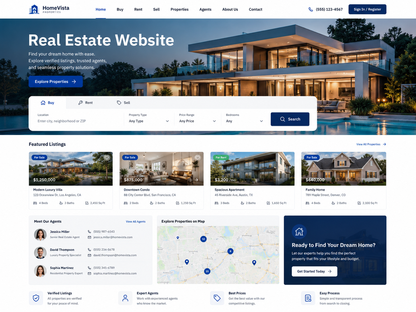 Real Estate Website sample preview