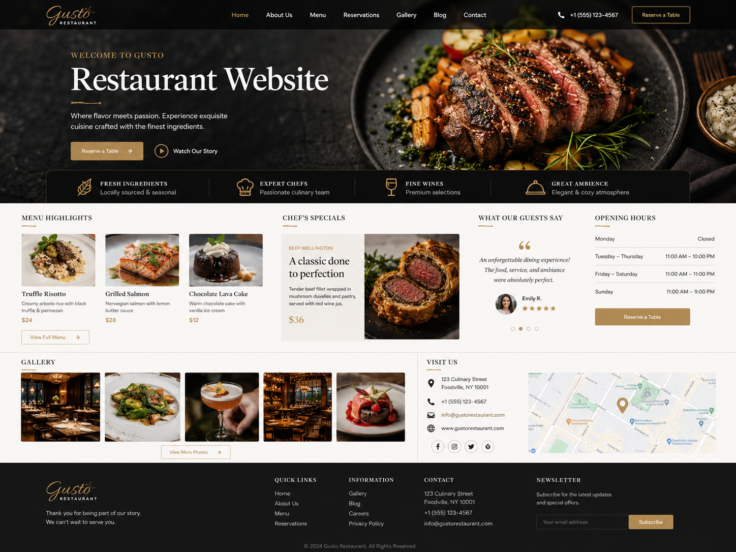 Restaurant Website sample preview